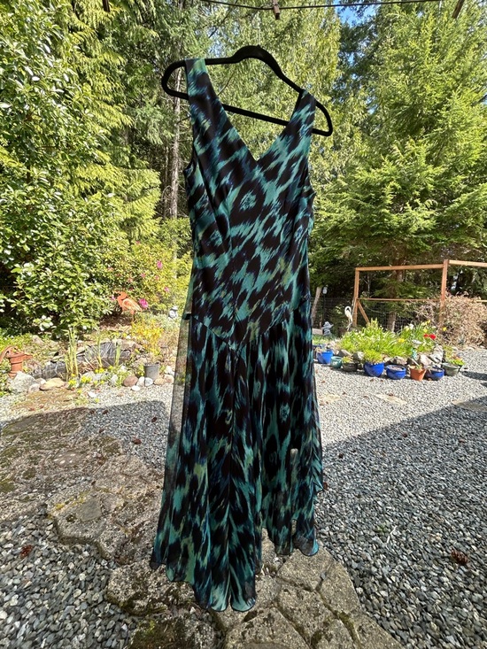 Connected Apparel Dresses & Skirts - Teal and Green Abstract Print Maxi Dress